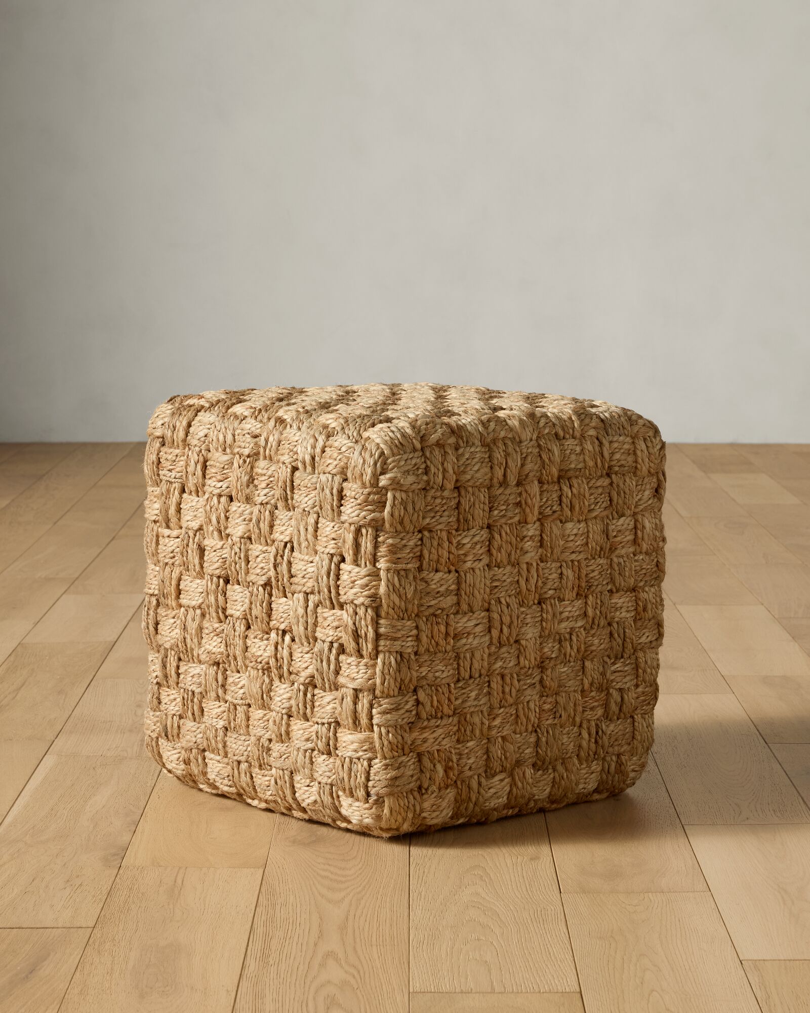 【手渡し希望】ARMONIA Calletto  •K098 OTTOMAN Woven Jute Cube Ottoman | Joon Loloi